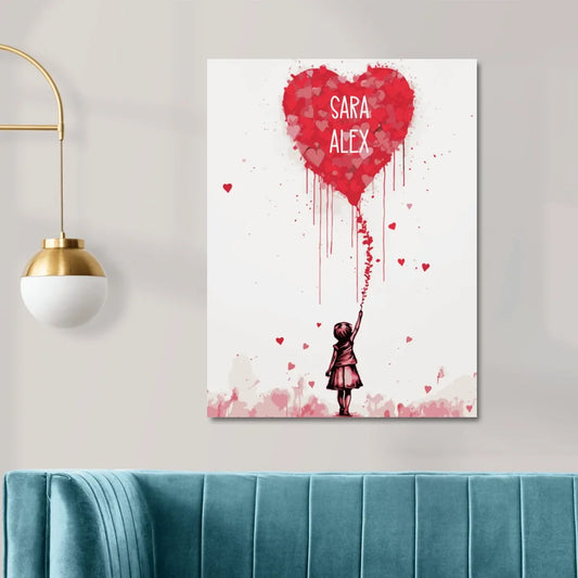 Banksy Girl Heart Balloon Customizable